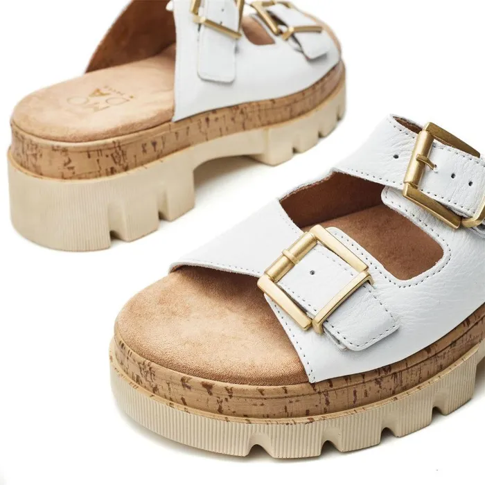 Women Moda In Pelle Heeled Sandals Octina White Leather