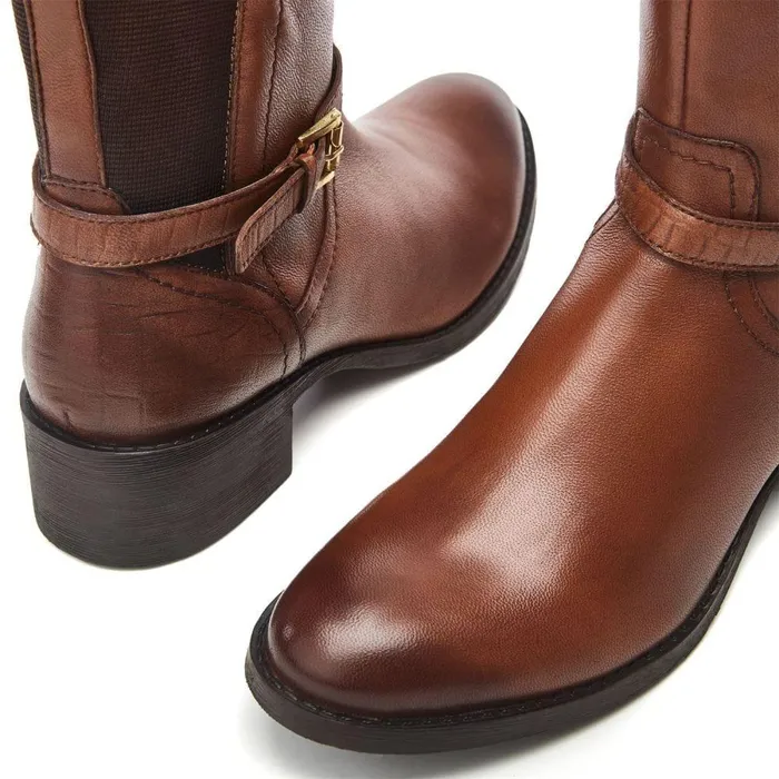 Women Moda In Pelle Knee High Boots Tadelle Tan Leather