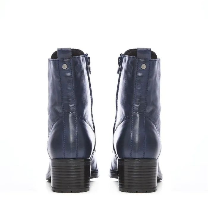 Women Moda In Pelle MidCalf Boots Bezzie Navy Leather