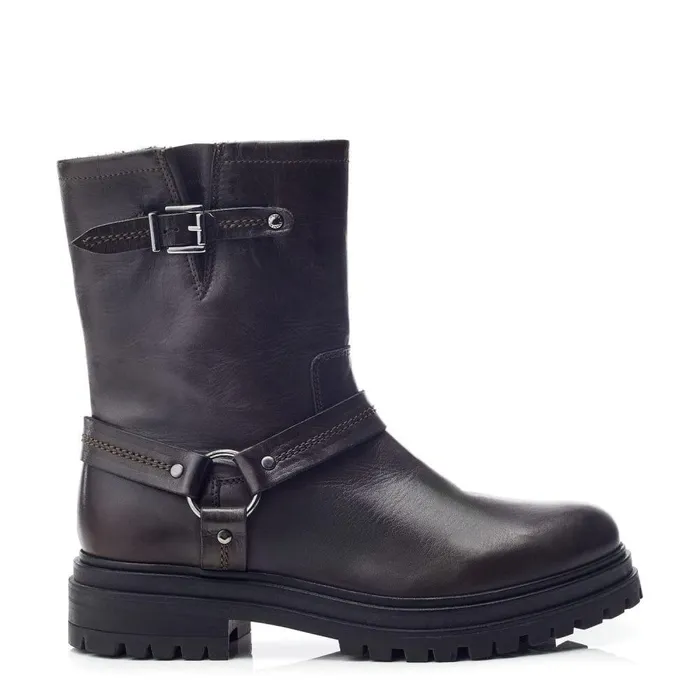 Women Moda In Pelle MidCalf Boots Olencia Khaki Leather