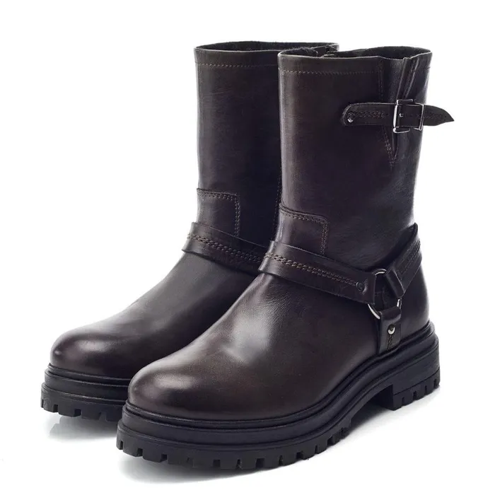 Women Moda In Pelle MidCalf Boots Olencia Khaki Leather
