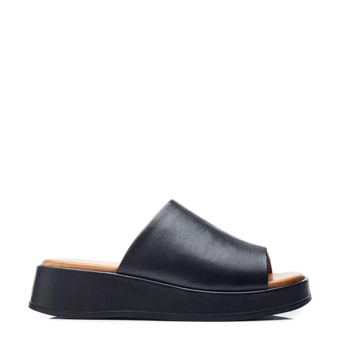 Women Moda In Pelle Mule Sandals Orolia Black Leather