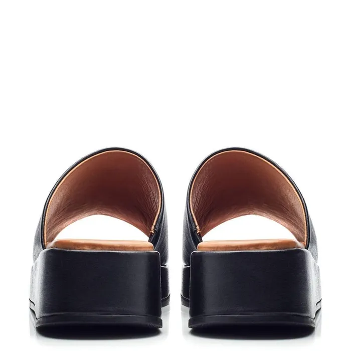 Women Moda In Pelle Mule Sandals Orolia Black Leather
