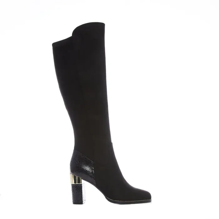 Women Moda In Pelle Over The Knee Boots Shaina Black Alcantara
