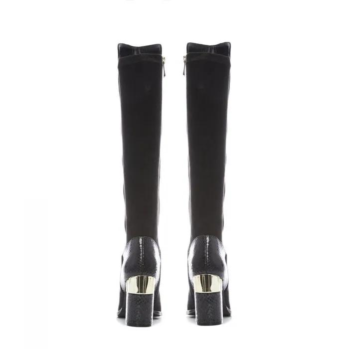 Women Moda In Pelle Over The Knee Boots Shaina Black Alcantara