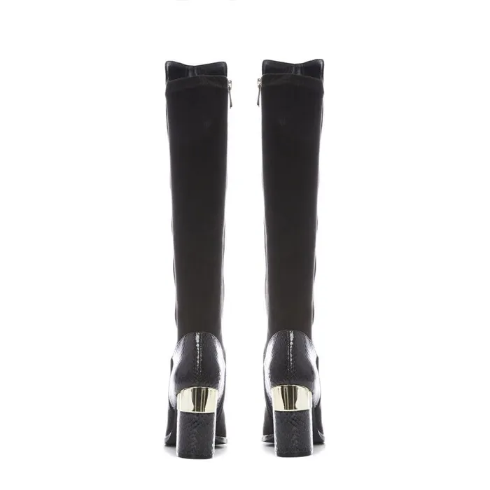 Women Moda In Pelle Over The Knee Boots Shaina Black Alcantara