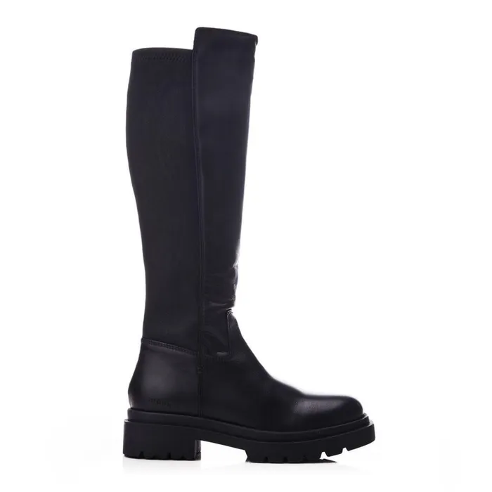 Women Moda In Pelle Over The Knee Boots Shoon Sh Intra Black Leather