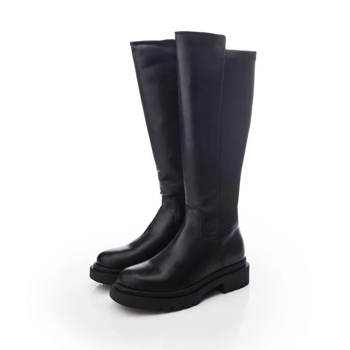 Women Moda In Pelle Over The Knee Boots Shoon Sh Intra Black Leather