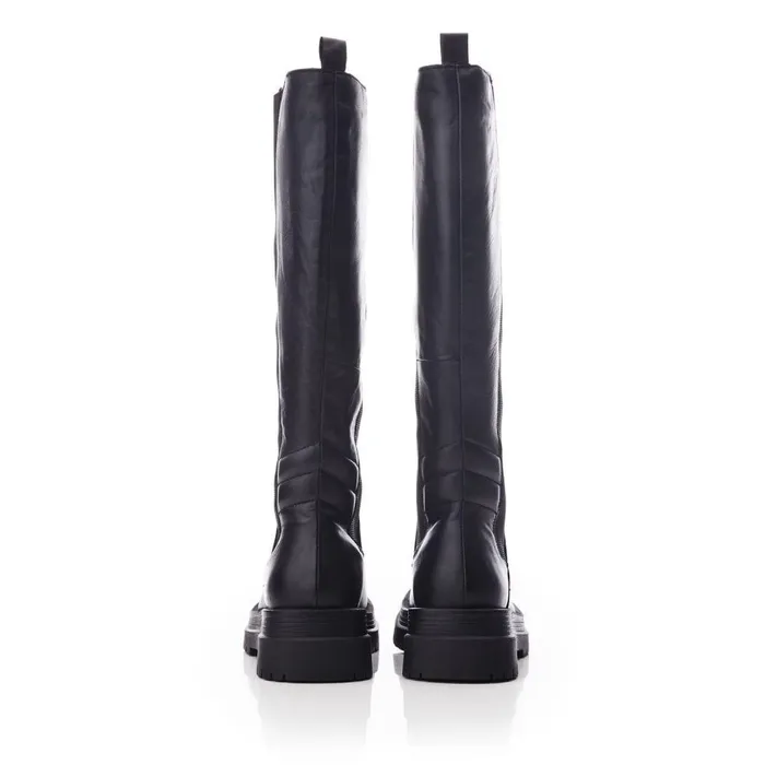 Women Moda In Pelle Over The Knee Boots Shoon Sh Intra Black Leather