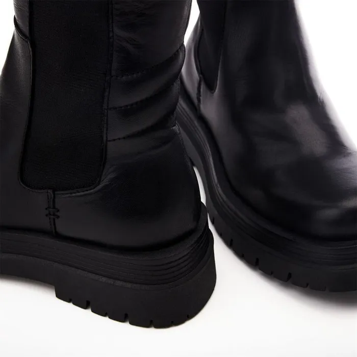 Women Moda In Pelle Over The Knee Boots Shoon Sh Intra Black Leather