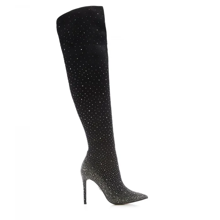 Women Moda In Pelle Over The Knee Boots Yesenia Black Suede