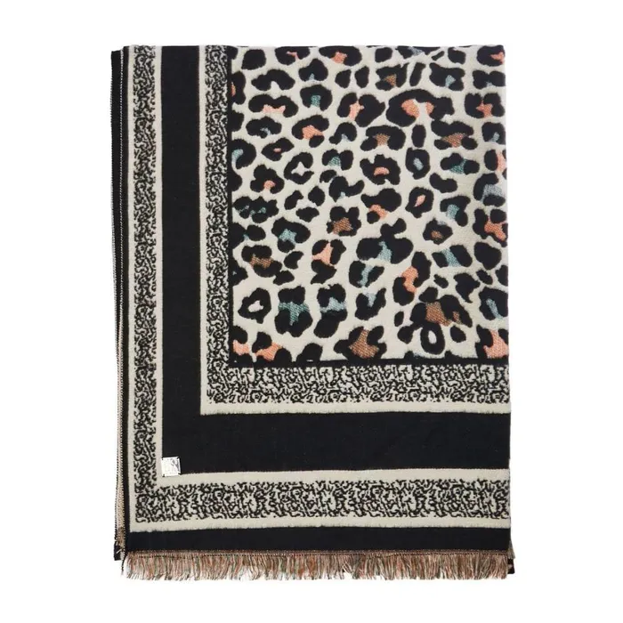 Women Moda In Pelle Scarves Leonniescarf Black Textile