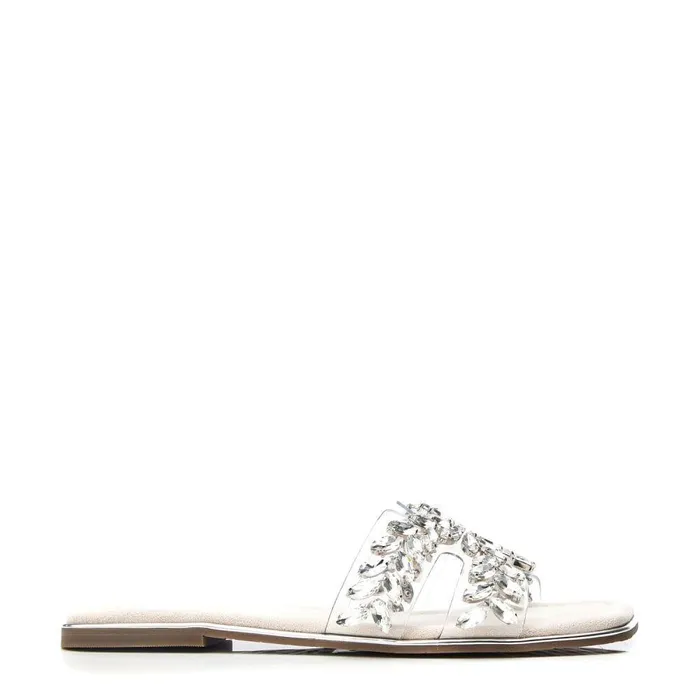 Women Moda In Pelle Slider Sandals Terra Cameo Perspex