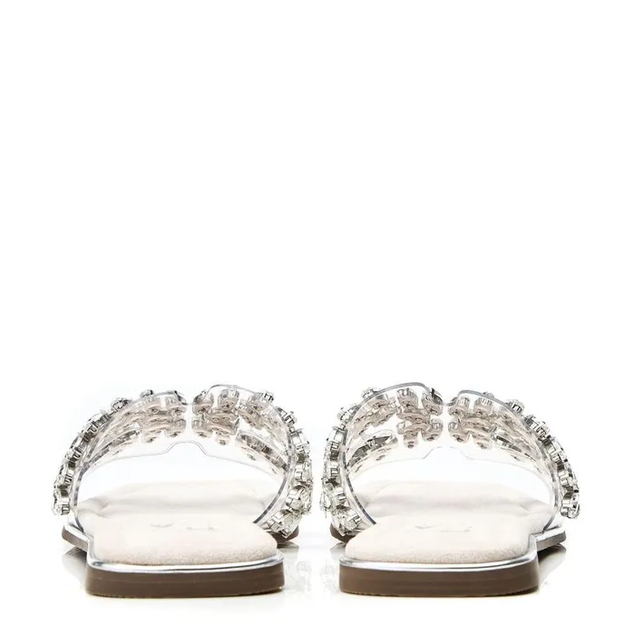 Women Moda In Pelle Slider Sandals Terra Cameo Perspex