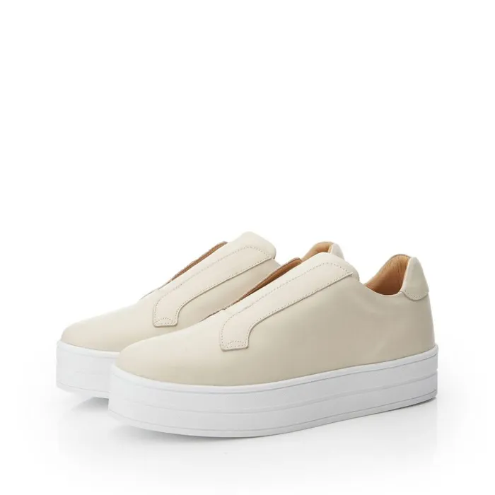 Women Moda In Pelle SlipOn Trainers Bsoleful BBath Beige Leather