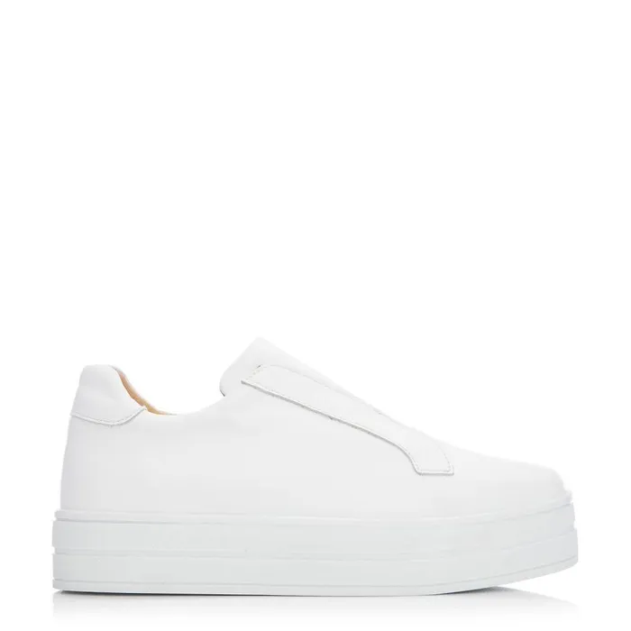 Women Moda In Pelle SlipOn Trainers Bsoleful BBath White Leather
