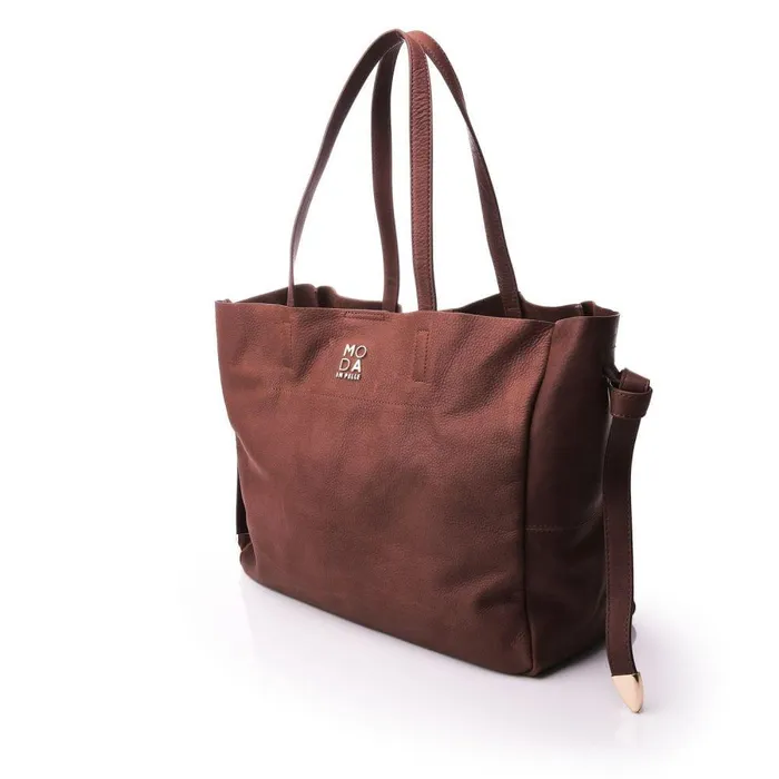 Women Moda In Pelle Tote Bags Indiie Bag Tan Leather