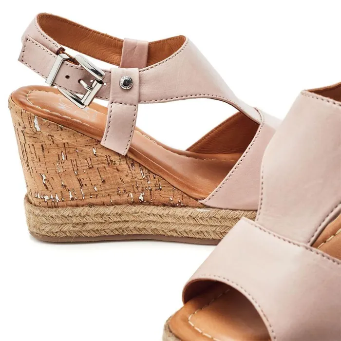Women Moda In Pelle Wedge Sandals Petrina Cameo Leather