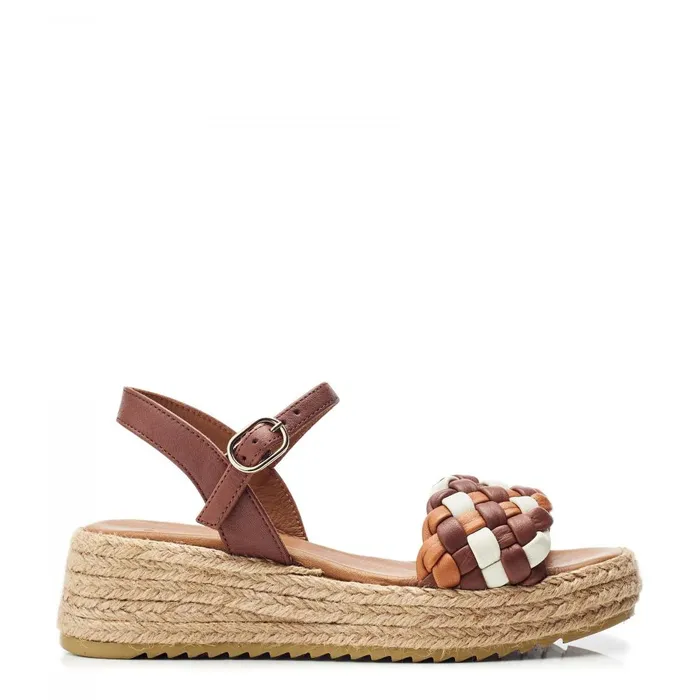 Women Moda In Pelle Wedge Sandals Shoon Sh Adrienne Off White Leather