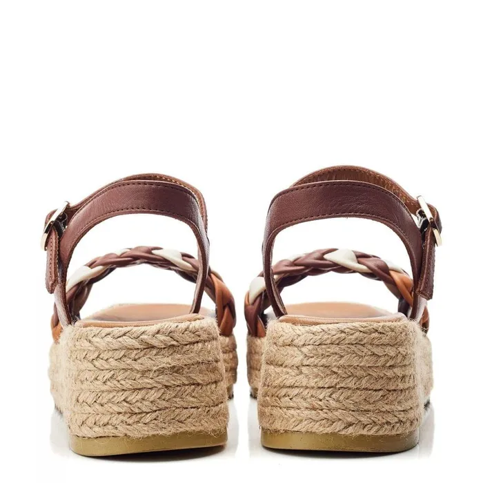 Women Moda In Pelle Wedge Sandals Shoon Sh Adrienne Off White Leather