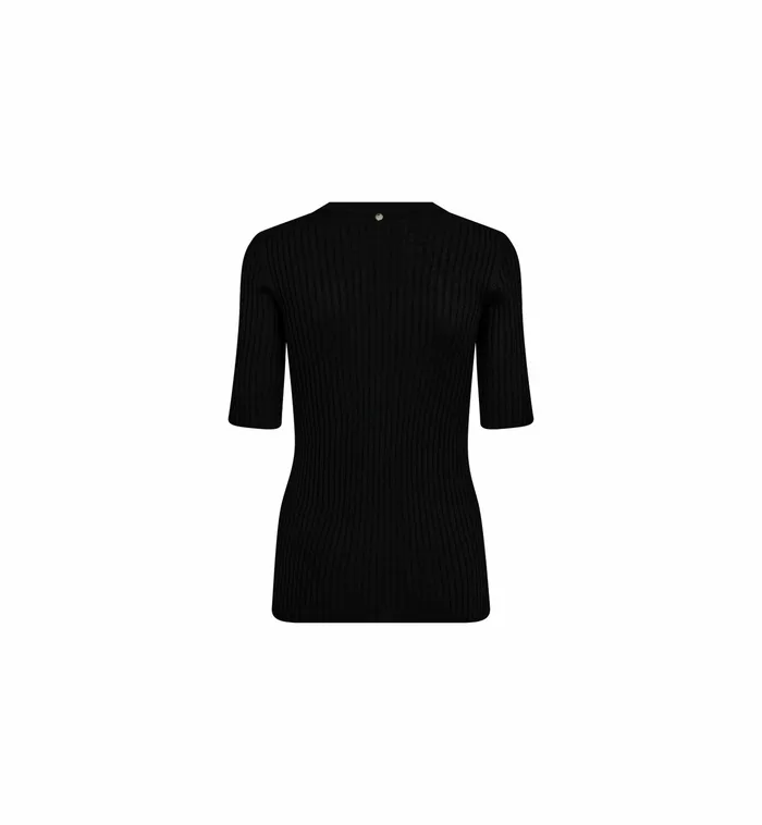 Women MOS MOSH MMRelena Rib SS Crew Neck Knit Black Knits Women MOS MOSH MMRelena Rib SS Crew Neck Knit Black Knits