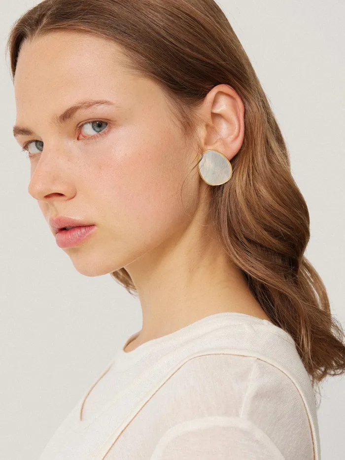 Women Mother Of Pearl Earring Pearl Jigsaw Jewellery