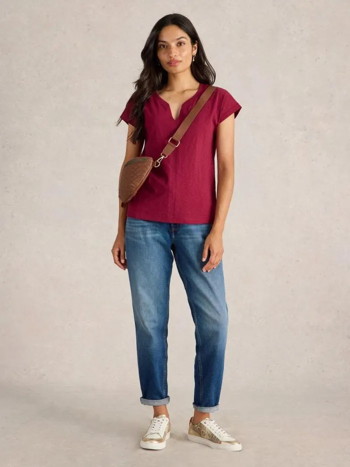 Women NELLY NOTCH NECK TSHIRT Mid Plum White Stuff Tops and Tees