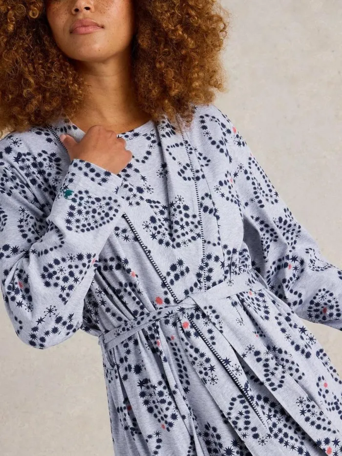 Women Nina Jersey Dressing Gown Grey Print White Stuff Nightwear Women Nina Jersey Dressing Gown Grey Print White Stuff Nightwear