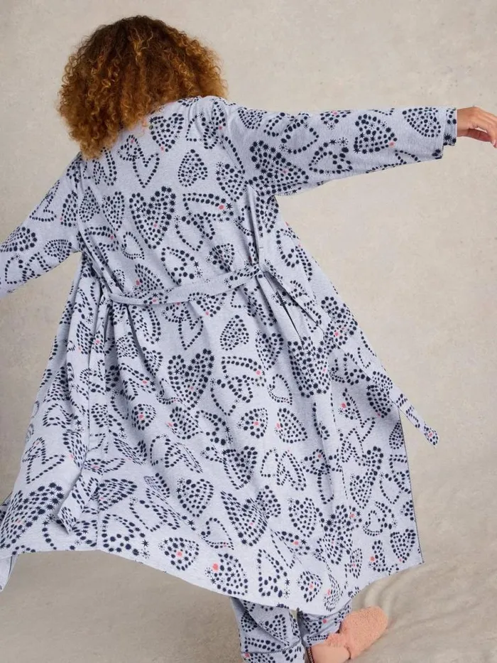 Women Nina Jersey Dressing Gown Grey Print White Stuff Nightwear Women Nina Jersey Dressing Gown Grey Print White Stuff Nightwear