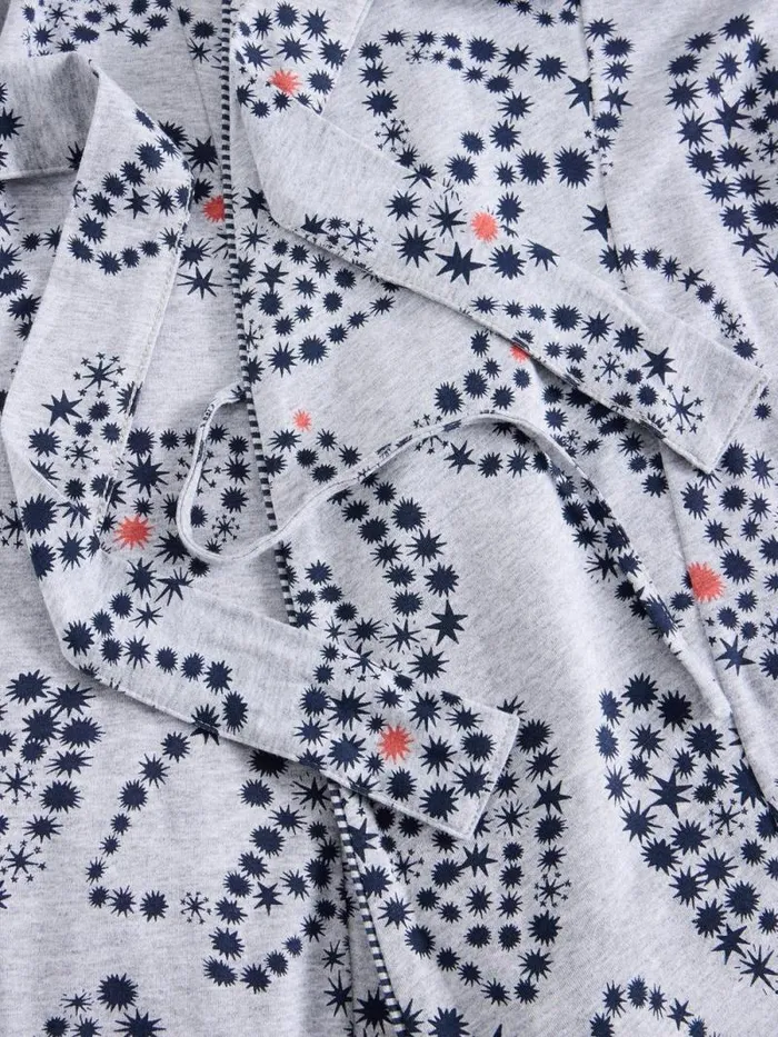 Women Nina Jersey Dressing Gown Grey Print White Stuff Nightwear Women Nina Jersey Dressing Gown Grey Print White Stuff Nightwear