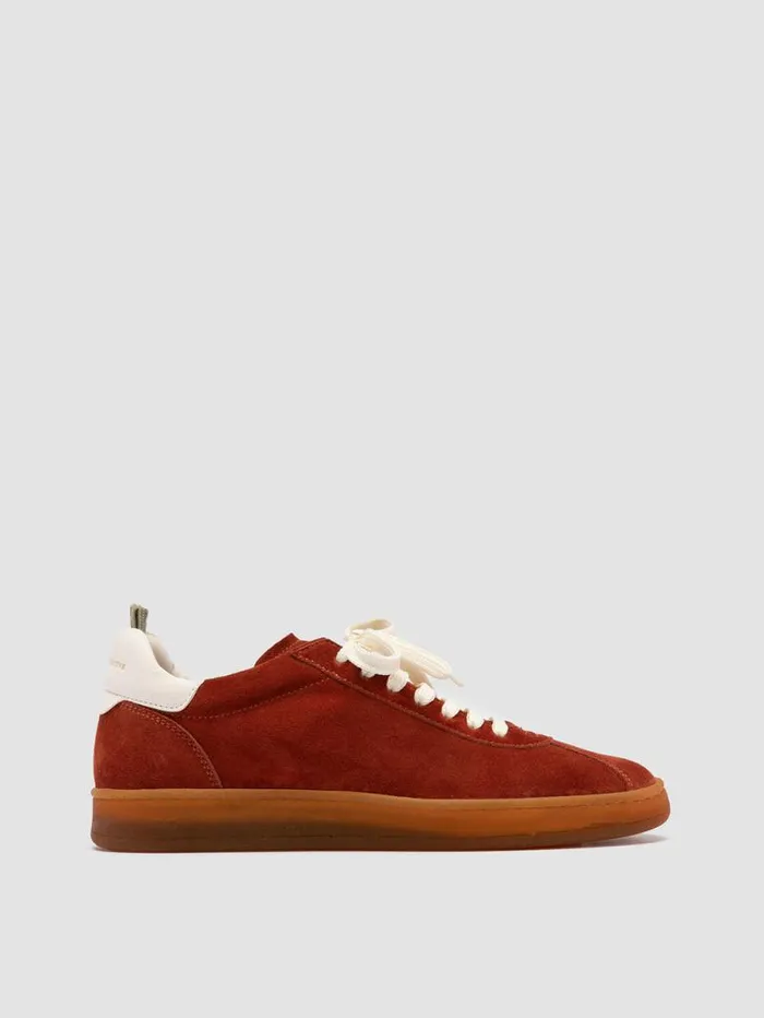 Women Officine Creative Footwear DESTINY 101 Red Leather And Suede Low Top Sneakers
