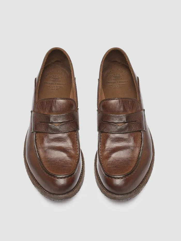 Women Officine Creative Footwear LEXIKON 140 Cigar Leather Penny Loafers
