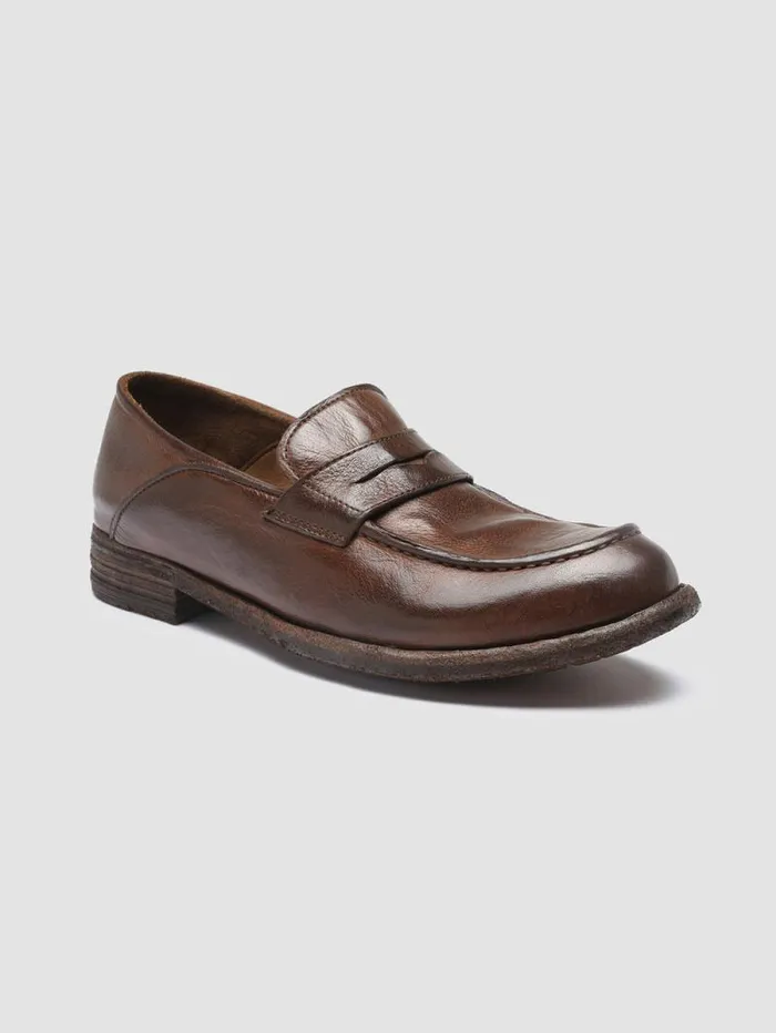 Women Officine Creative Footwear LEXIKON 140 Cigar Leather Penny Loafers
