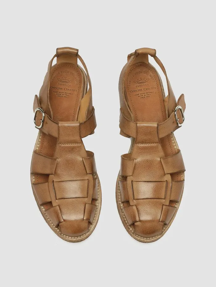 Women Officine Creative Footwear LEXIKON 536 Brown Leather Sandals Women Officine Creative Footwear LEXIKON 536 Brown Leather Sandals