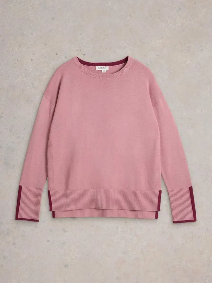 Women OLIVE CREW NECK COTTON JUMPER Dusty Pink White Stuff Knitwear Women OLIVE CREW NECK COTTON JUMPER Dusty Pink White Stuff Knitwear