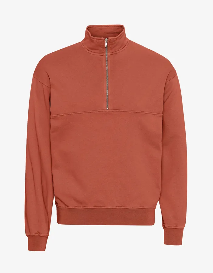 Women Organic Quarter Zip 8211 Dark Amber Quarter Zips Colorfulstandard