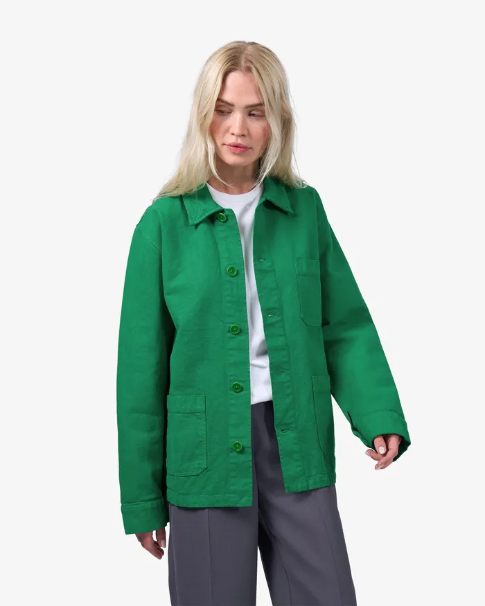 Women Organic Workwear Jacket 8211 Petrol Blue Workwear Jackets Colorfulstandard