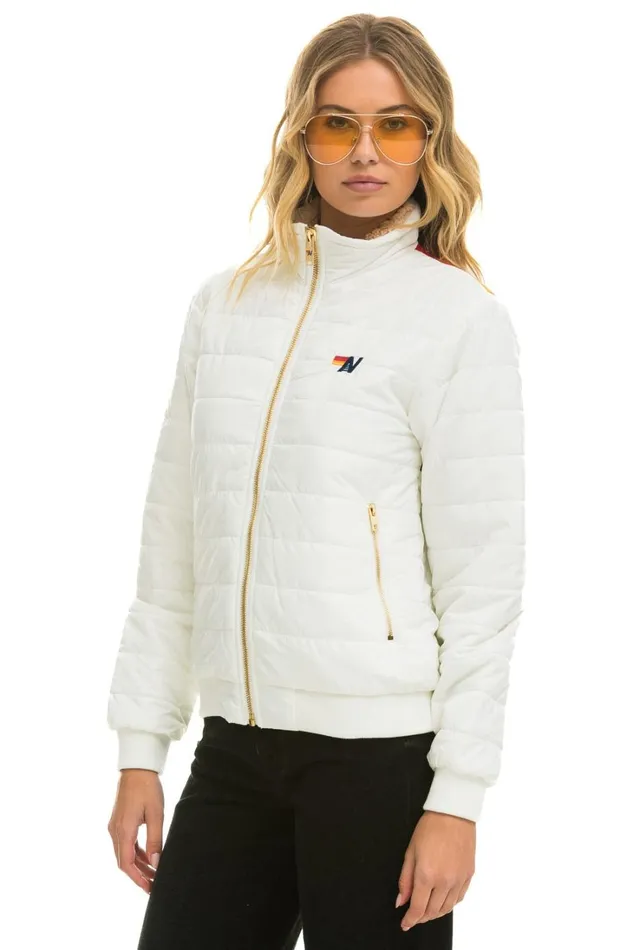 Women Outerwear Aviator Nation SUNBURST JACKET 8211 WHITE