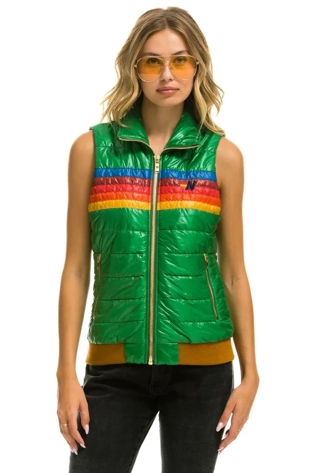 Women Outerwear Aviator Nation WOMEN039S 5 STRIPE VEST 8211 GLOSSY AMAZON Women Outerwear Aviator Nation WOMEN039S 5 STRIPE VEST 8211 GLOSSY AMAZON