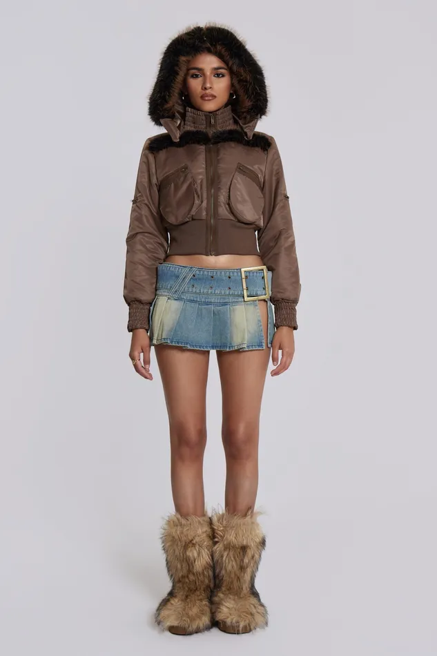 Women Outerwear Jaded London Shop Lennux Faux Fur Bomber Jacket