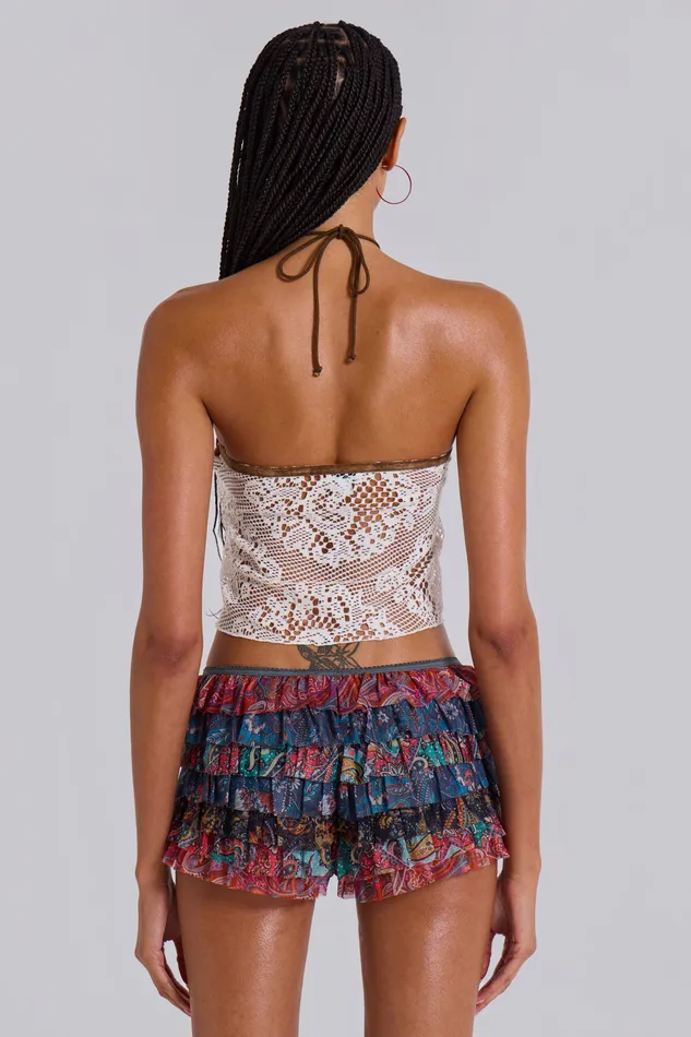 Women Paisley Rhea Mesh Bloomer Shorts Tops Jaded London