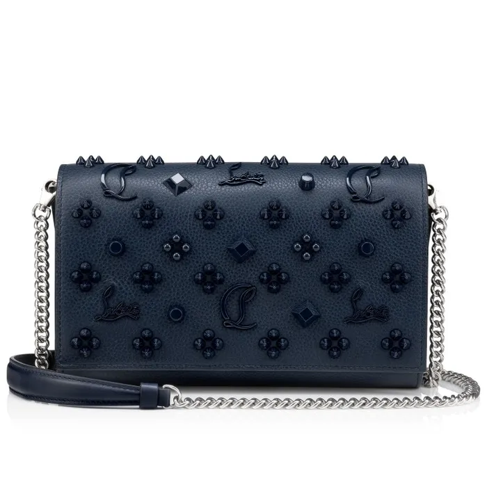 Women Paloma Clutch 8211 Calf Leather And Spikes Loubinthesky 8211 Navy Christian Louboutin Crossbody Bags