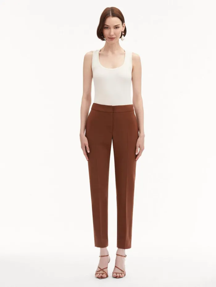 Women Pants and Skirts Oscar De La Renta ZipFront Skinny Pant Cocoa Women Pants and Skirts Oscar De La Renta ZipFront Skinny Pant Cocoa
