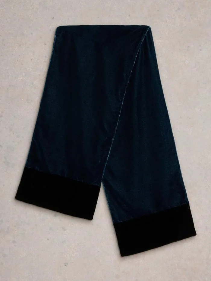 Women Plain Velvet Scarf Dk Teal White Stuff Scarves Women Plain Velvet Scarf Dk Teal White Stuff Scarves