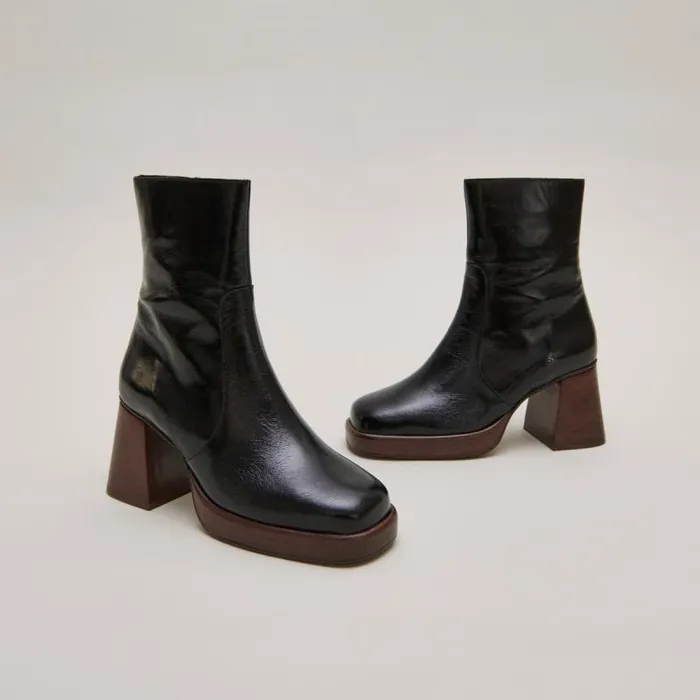 Women Platform Ankle Boots Black JONAK Ankle Boots Lowboots