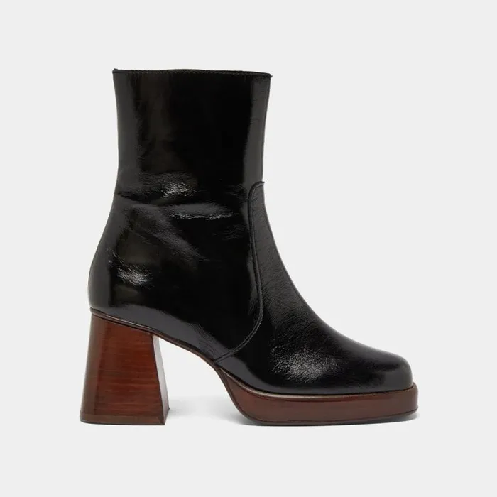 Women Platform Ankle Boots Black JONAK Ankle Boots Lowboots
