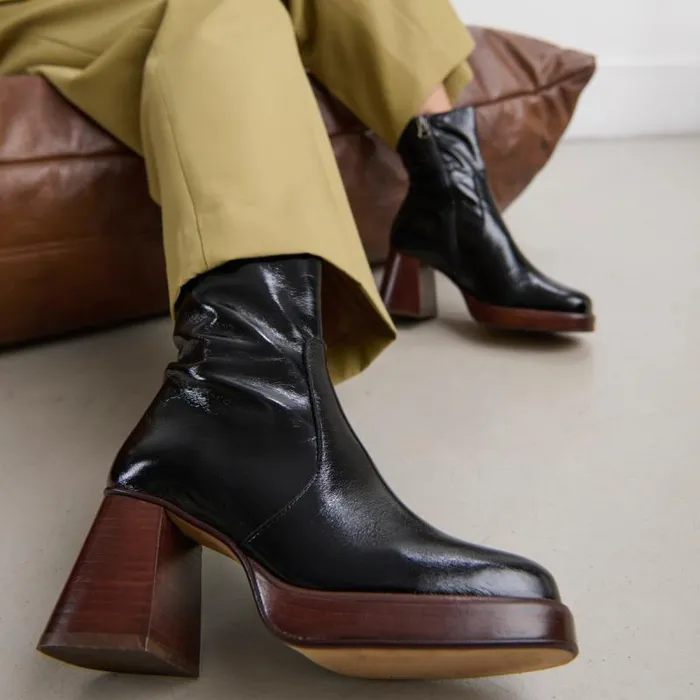 Women Platform Ankle Boots Black JONAK Ankle Boots Lowboots