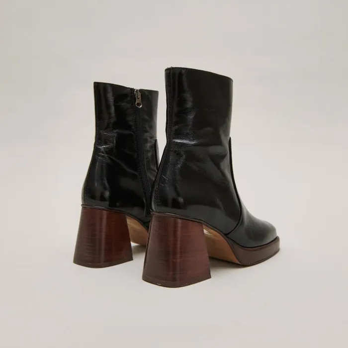 Women Platform Ankle Boots Black JONAK Ankle Boots Lowboots
