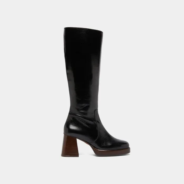 Women Platform Boots Black JONAK Boots Thighhigh Boots
