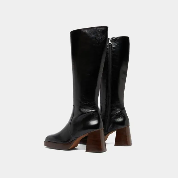 Women Platform Boots Black JONAK Boots Thighhigh Boots